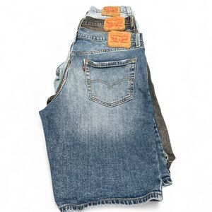 3 Shorts Levi's Men's Classic Blue and Gray Straight Jeans Bundle